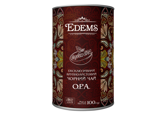 Чай "Еdems" 100 г тубус чорний О.Р.А. крупнолистовий