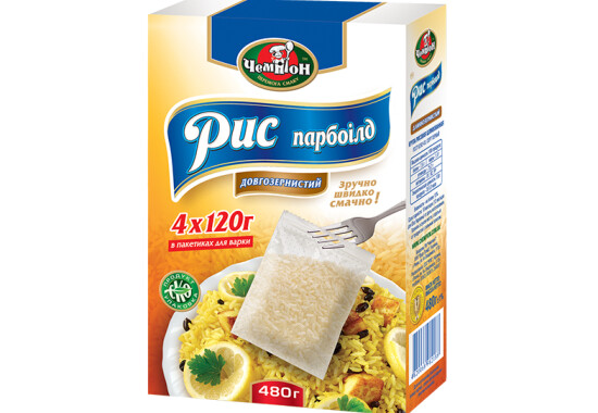 Рис парбоілд 4 х 120 г Premium ТМ "Чемпіон"