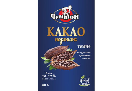 Какао - порошок ТЕМНЕ 80 г (м'яка упаковка) 