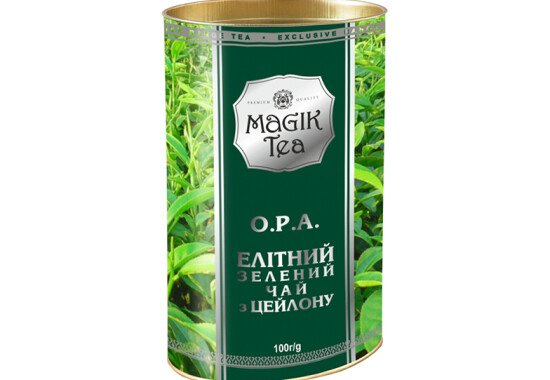 Чай "Мagik Tea" 100 г тубус зелений О.Р.А. "Елітний зелений" крупнолистовий