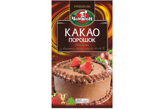 Какао - порошок ТЕМНЕ 80 г (коробка) 