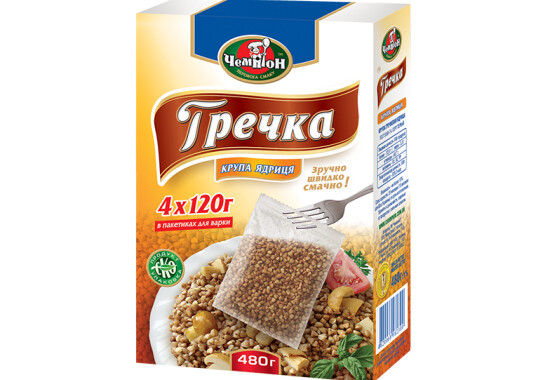 Гречка 4 х 120 г  Premium ТМ "Чемпіон"