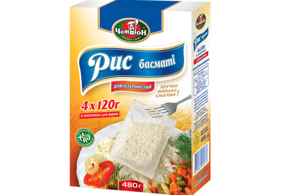 Рис Басматі 4 х 120 г  Premium ТМ "Чемпіон"