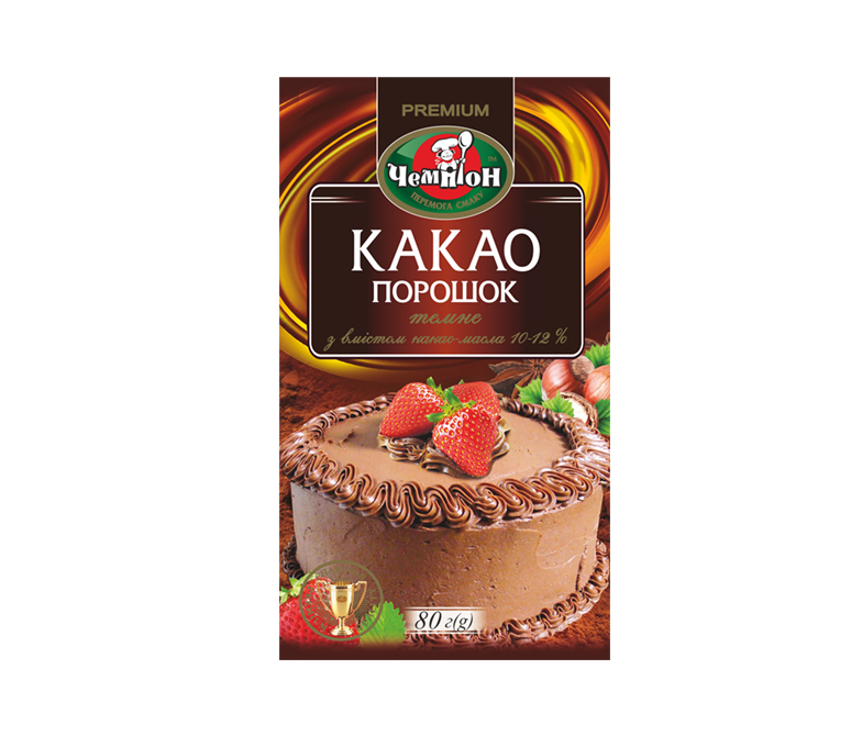 Какао - порошок ТЕМНЕ 80 г (коробка) 
