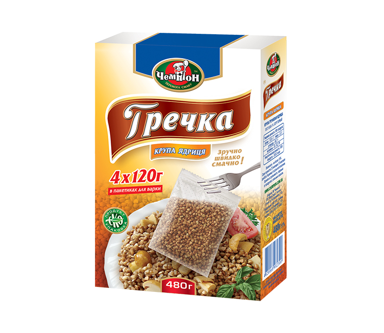 Гречка 4 х 120 г  Premium ТМ "Чемпіон"