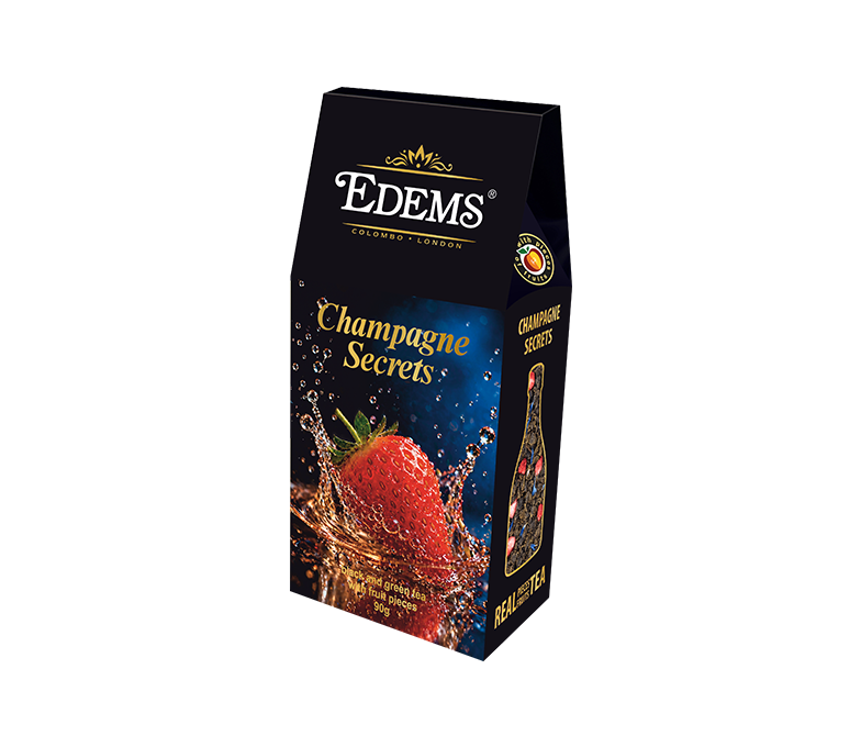 Чай "Еdems" 90г чорно-зелений з шматочками фруктів "Секрети шампанського"