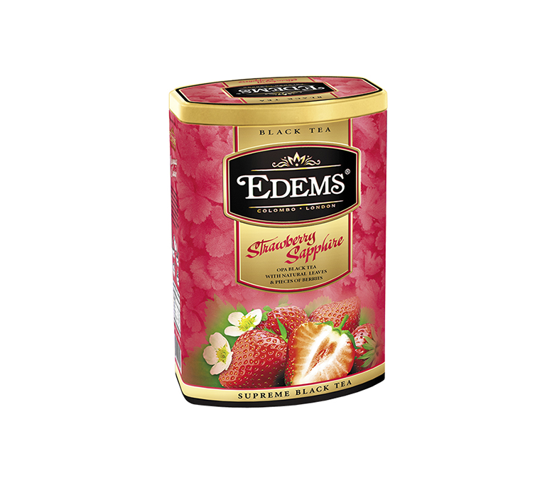 Чай "Еdems" 200 г ж/б чорний "Полуниця Сапфір" крупнолистовий