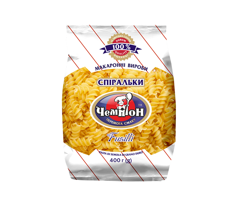 Макарони "Спіральки" 400 г Premium ТМ "Чемпіон"