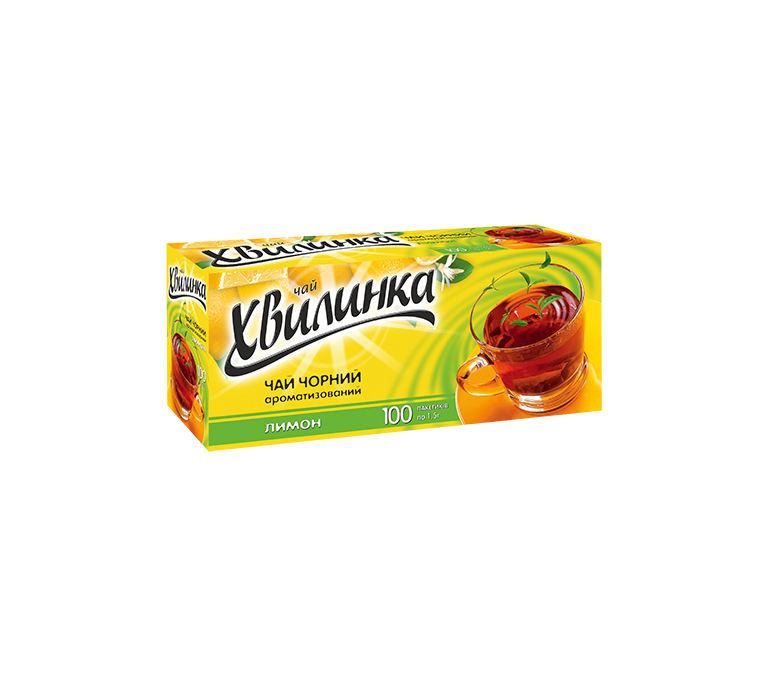 Чай "Хвилинка" 100 ф/п х 1,5 г чорний "Лимон"